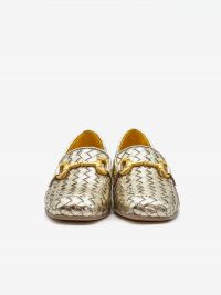 MARA BINI Mocassino intrecciato Platino