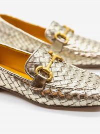 MARA BINI Mocassino intrecciato Platino