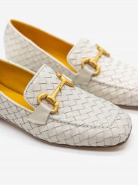 MARA BINI Mocassino intrecciato Gesso