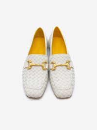 MARA BINI Mocassino intrecciato Gesso