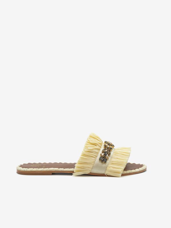 DE SIENA Ciabattina raffia Panna DE SIENA Ciabattina raffia Panna