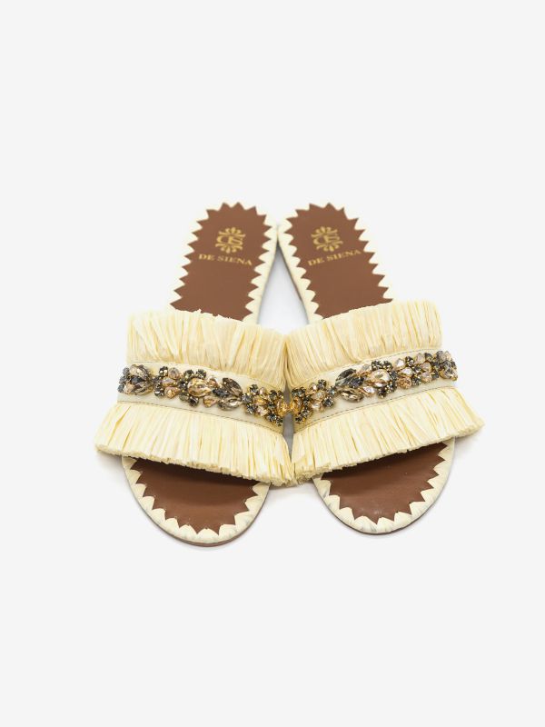 DE SIENA Ciabattina raffia Panna DE SIENA Ciabattina raffia Panna