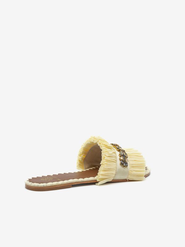 DE SIENA Ciabattina raffia Panna