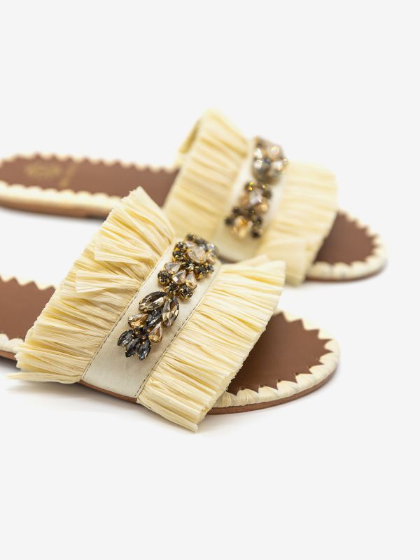 DE SIENA Ciabattina raffia Panna