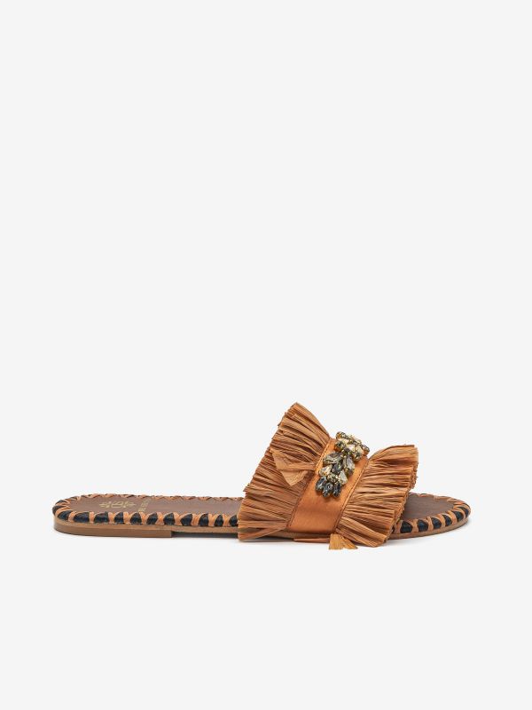 DE SIENA Ciabattina raffia Cuoio DE SIENA Ciabattina raffia Cuoio
