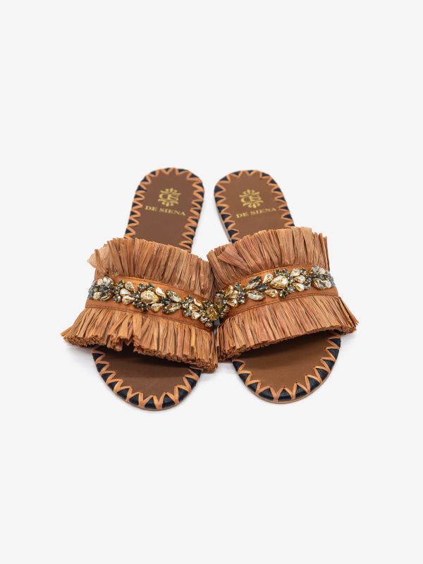 DE SIENA Ciabattina raffia Cuoio DE SIENA Ciabattina raffia Cuoio