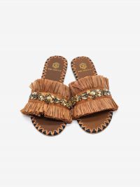 DE SIENA Ciabattina raffia Cuoio