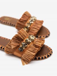 DE SIENA Ciabattina raffia Cuoio