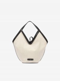 GIANNI CHIARINI Anfora: borsa tessuto con bordi neri secchiello 