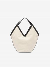 GIANNI CHIARINI Anfora: borsa tessuto con bordi neri secchiello 