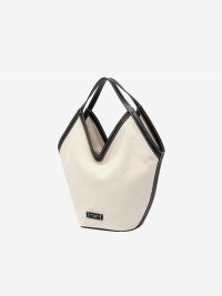 GIANNI CHIARINI Anfora: borsa tessuto con bordi neri secchiello 