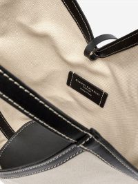 GIANNI CHIARINI Anfora: borsa tessuto con bordi neri secchiello 