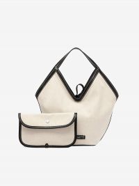 GIANNI CHIARINI Anfora: borsa tessuto con bordi neri secchiello 