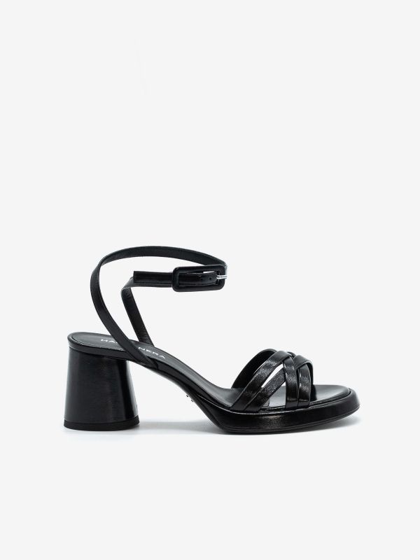 HALMANERA Sandalo intrecciato tc 7cm Nero HALMANERA Sandalo intrecciato tc 7cm Nero