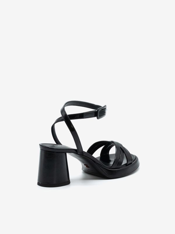 HALMANERA Sandalo intrecciato tc 7cm Nero