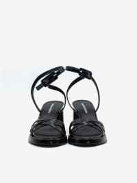 HALMANERA Sandalo intrecciato tc 7cm Nero