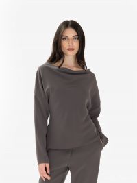 P.A.R.O.S.H. Blusa cady scollo omerale Grigio