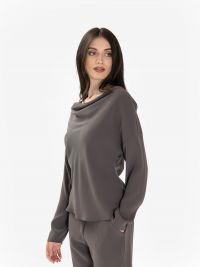 P.A.R.O.S.H. Blusa cady scollo omerale Grigio