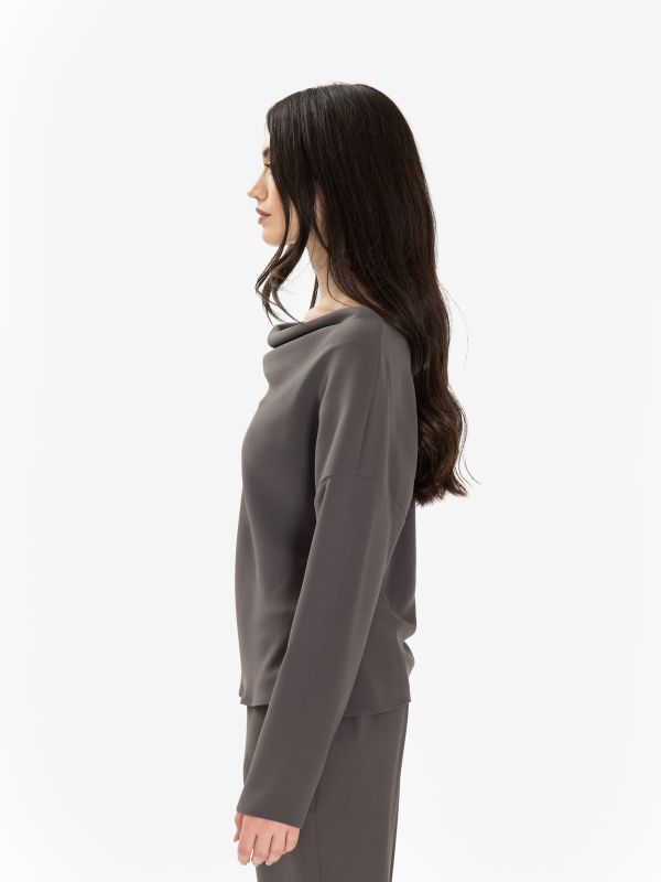 P.A.R.O.S.H. Blusa cady scollo omerale Grigio