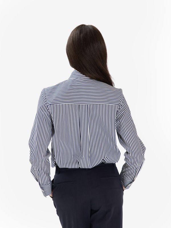 P.A.R.O.S.H. Camicia cotone over righe blu/bianca  P.A.R.O.S.H. Camicia cotone over righe blu/bianca