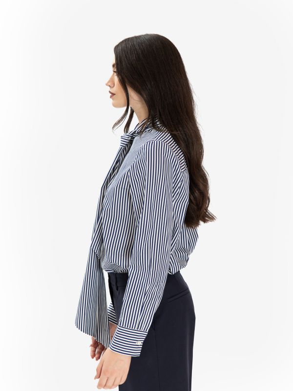 P.A.R.O.S.H. Camicia cotone over righe blu/bianca