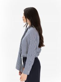 P.A.R.O.S.H. Camicia cotone over righe blu/bianca