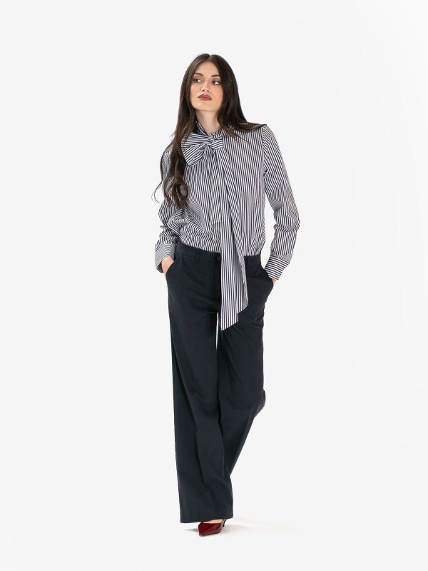 P.A.R.O.S.H. Camicia cotone over righe blu/bianca