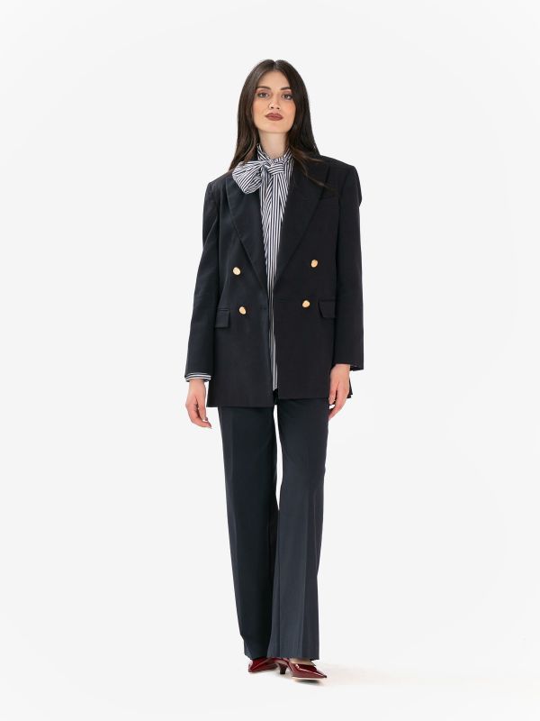 P.A.R.O.S.H. Pantalone palazzo cotone Blu P.A.R.O.S.H. Pantalone palazzo cotone Blu
