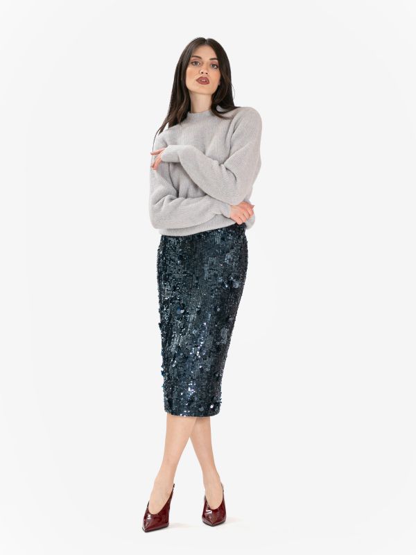 P.A.R.O.S.H. Gonna longuette paillettes Blu P.A.R.O.S.H. Gonna longuette paillettes Blu