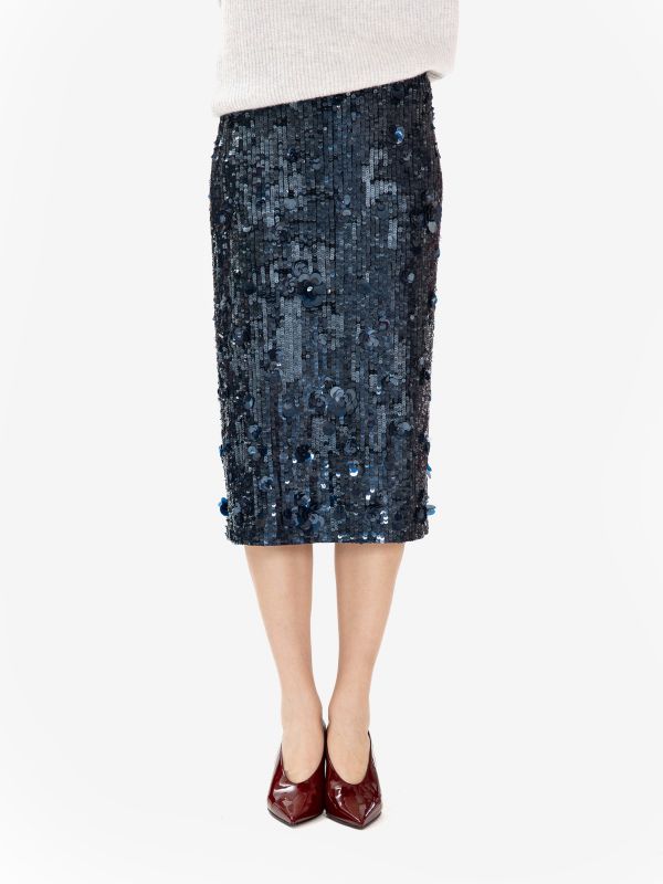 P.A.R.O.S.H. Gonna longuette paillettes Blu P.A.R.O.S.H. Gonna longuette paillettes Blu