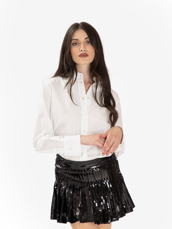 P.A.R.O.S.H. Mini gonna pieghe paillettes Nero P.A.R.O.S.H. Mini gonna pieghe paillettes Nero