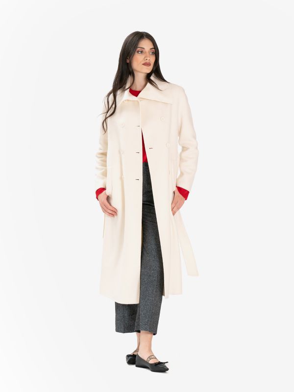 P.A.R.O.S.H. Cappotto lana doppiopetto lungo Bianco