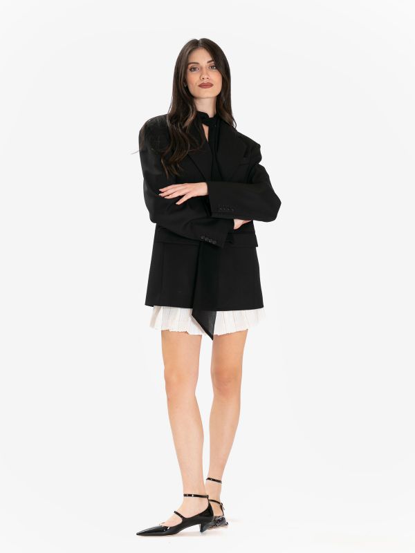 P.A.R.O.S.H. Blazer over doppiopetto frescolana Nero