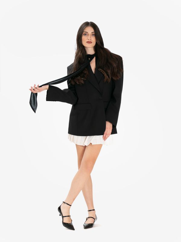 P.A.R.O.S.H. Blazer over doppiopetto frescolana Nero