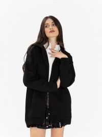 P.A.R.O.S.H. Felpa neoprene con cappuccio over Nero