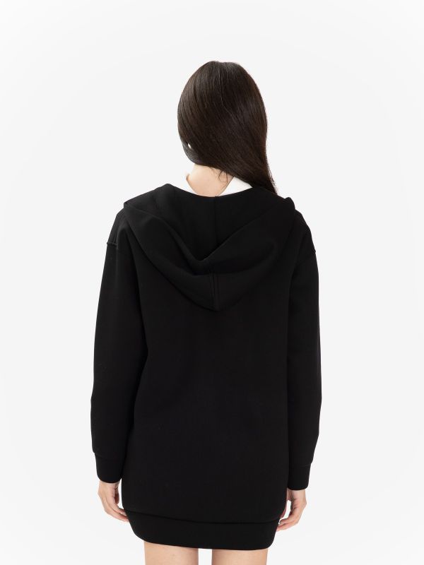 P.A.R.O.S.H. Felpa neoprene con cappuccio over Nero