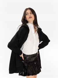 P.A.R.O.S.H. Felpa neoprene con cappuccio over Nero