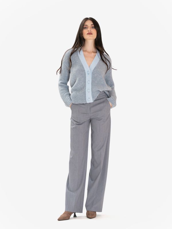 ERIKA CAVALLINI Pantalone palazzo frescolana Grigio