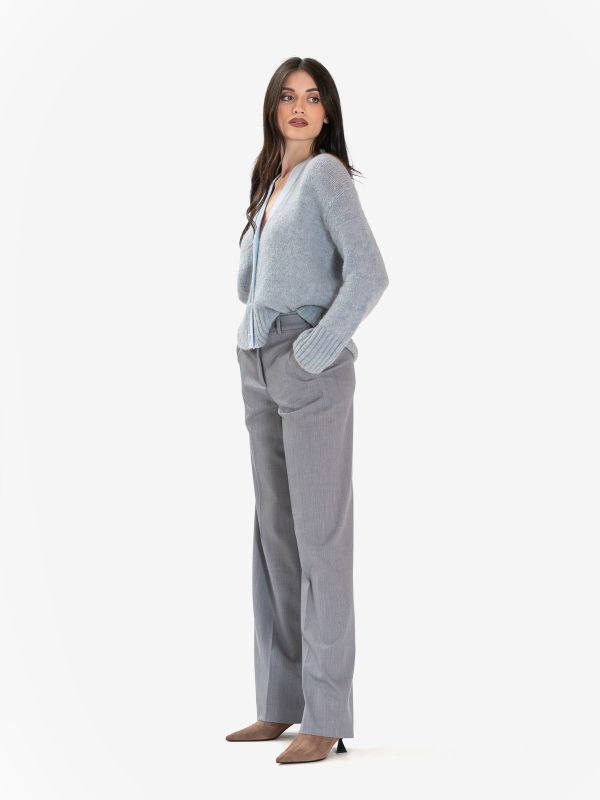 ERIKA CAVALLINI Pantalone palazzo frescolana Grigio
