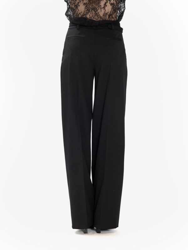 ERIKA CAVALLINI Pantalone palazzo frescolana Nero