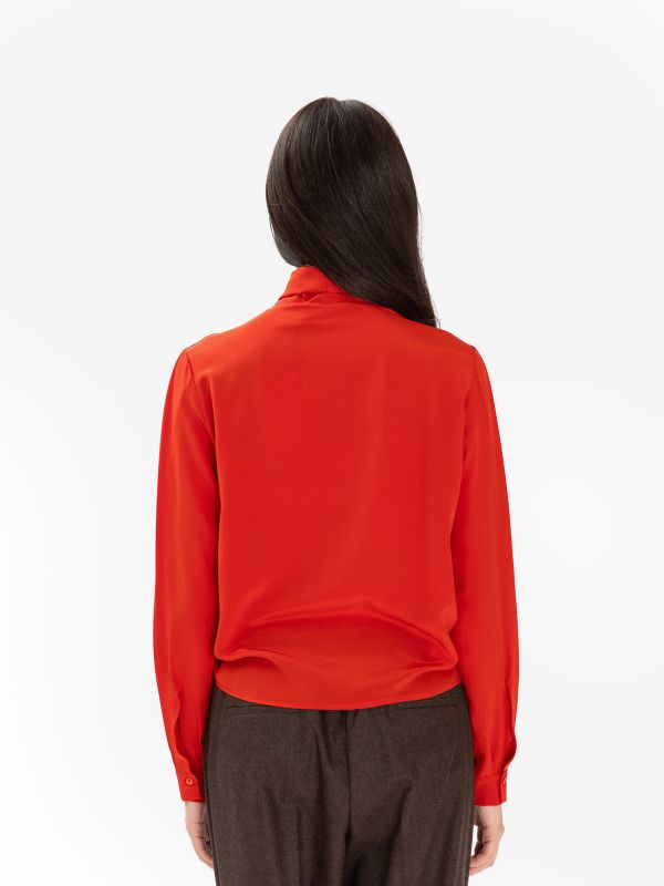 ERIKA CAVALLINI Blusa seta m/l con sciarpetta Rosso ERIKA CAVALLINI Blusa seta m/l con sciarpetta Rosso