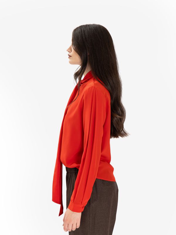 ERIKA CAVALLINI Blusa seta m/l con sciarpetta Rosso