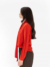 ERIKA CAVALLINI Blusa seta m/l con sciarpetta Rosso