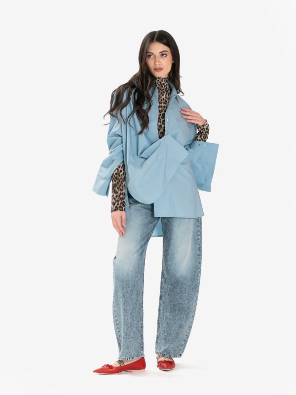 ERIKA CAVALLINI Jeans palazzo blu chiaro