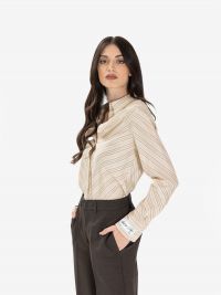 ERIKA CAVALLINI Camicia a righe Beige