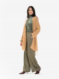 FORTE FORTE Pantalone palazzo seta Verde oliva