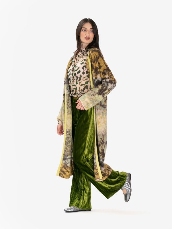 FORTE FORTE Cardigan lungo lana fantasia Verde FORTE FORTE Cardigan lungo lana fantasia Verde