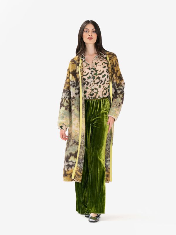 FORTE FORTE Cardigan lungo lana fantasia Verde FORTE FORTE Cardigan lungo lana fantasia Verde