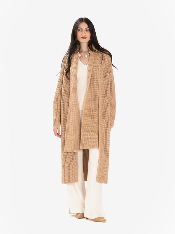 FORTE FORTE Cardigan lungo lana Cammello FORTE FORTE Cardigan lungo lana Cammello