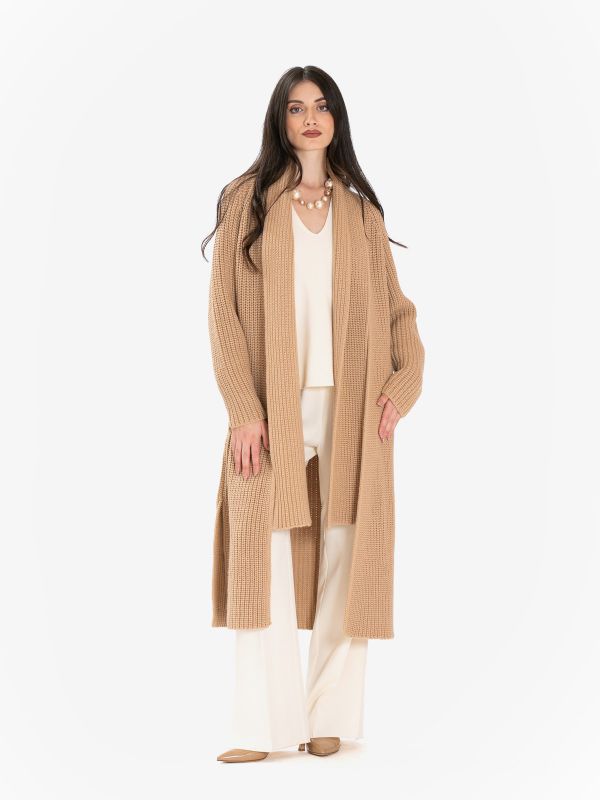 FORTE FORTE Cardigan lungo lana Cammello FORTE FORTE Cardigan lungo lana Cammello